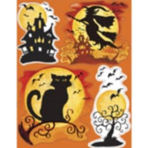 stickers a motif sorciere pour fenetres halloween
